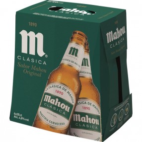 MAHOU CLASICA cerveza rubia pack 6 botellas 25 cl